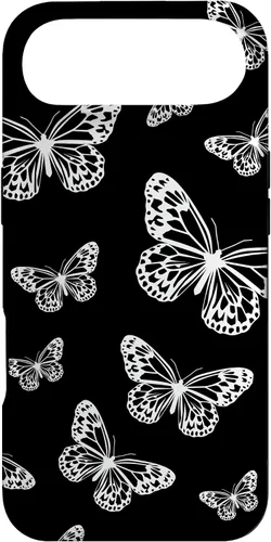 Vista 27 de Cute White Butterflies Black Background Case for iPhone 17