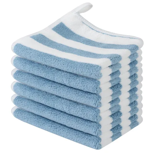 Vista 32 de SINLAND Paños faciales de microfibra de secado rápido toallita de lavado de 8 x 8 pulgadas paño de lavado facial absorbente suave paños removedores