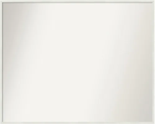 Vista 134 de Amanti Art Espejo de baño blanco para sobre el fregadero, 22 x 45 pulgadas, espejo de tocador rectangular blanco Lucie, marco de madera moderno