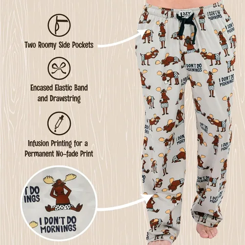 Vista 5 de Lazy One Pantalones de pijama de animales para hombre, pantalones separados para hombre, pantalones de descanso