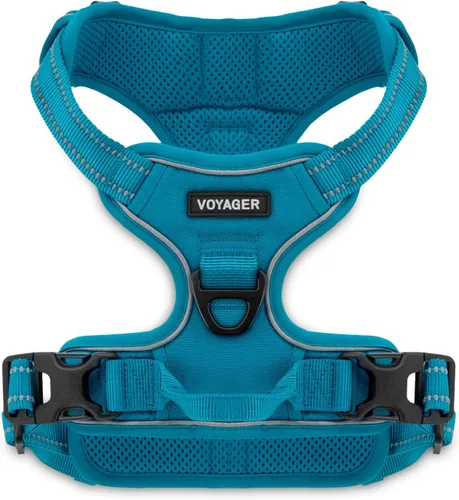 Vista 20 de Voyager Arnés para Perro con Doble Enganche de Correa, Control Sin Tirones, Ajustable, Suave pero Fuerte, Arnés para Mascotas para Perros Medianos