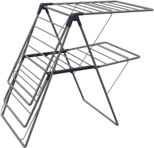 Vista 8 de Clothes Drying Rack Outdoor, Foldable Laundry Drying Rack Heavy Duty, Free-Standing Folding Clothes Hanger with Height-Adjustable Wings, 2 Tier
