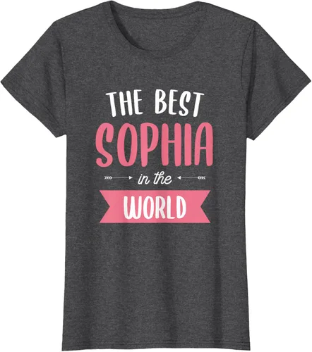 Vista 4 de Camiseta The Best Sophia In The World Name, Negro