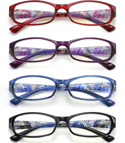Vista 9 de Gafas de Bloqueo de Luz Azul para Mujeres - 2 Pares Lentes de Computadora Ligeros Anti-reflejos de Pantalla Azul Gafas de Calidad Azul/Negro
