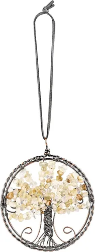 Vista 7 de rockcloud Adorno colgante hecho a mano del árbol de la vida, piedras curativas de reiki, para colgar en la pared, automóvil, decoración