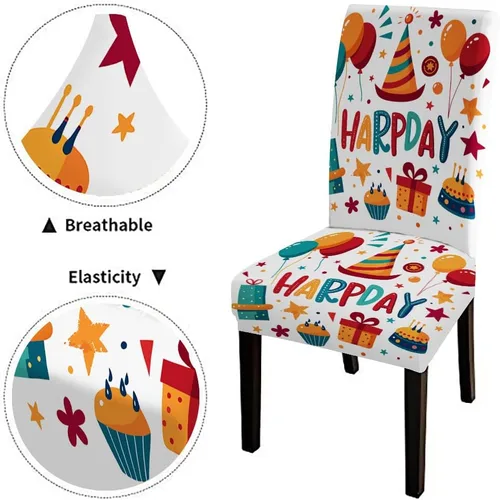 Vista 10 de CAPSCEOLL Christmas Dining Chair Covers,Snowflakes Festive Winter Pattern Stretch Chair Covers for Dining Room Set of 2 Washable Spandex Parson