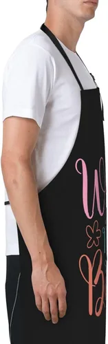 Vista 2 de Wife Mom Boss Aprons With Pockets Men Women Waterproof Adjustable Bib Apron Kitchen Gardening Salon Aprons For Cooking