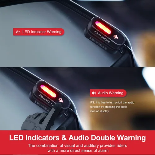 Vista 3 de INNOVV ThirdEYE - Sistema de punto ciego para motocicleta con alerta de voz e indicadores, sistema de asistente de moto impermeable, detecta