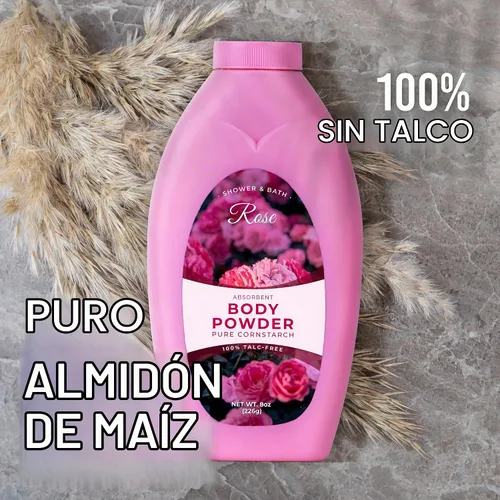 Vista 3 de R-NEU - Polvo de baño corporal para mujer, 100% libre de talco, elegante polvo de pétalos de rosa, repuesto extragrande, 8 onzas