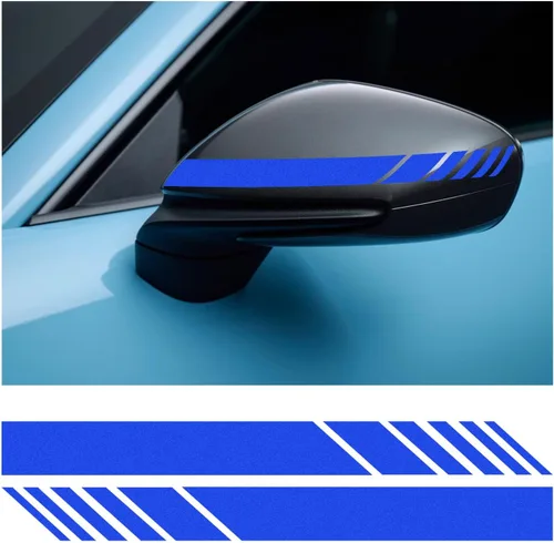 Vista 13 de Dickno 2 piezas de adhesivos para espejo retrovisor de coche, 14 cm × 1,4 cm Adhesivos impermeables para espejo lateral de auto, tiras
