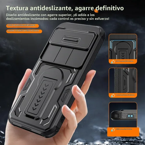 Vista 5 de Lanhiem Funda para Google Pixel 11 Pro XL / 10 Pro XL con protector de pantalla de privacidad, cubierta deslizante para cámara deslizante, cubierta