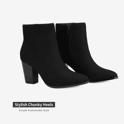 Vista 2 de DREAM PAIRS Botines de tacón grueso de bloque para mujer