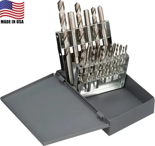 Vista 2 de Chicago-Latrobe® HT18 Jobber - Juego de llaves manuales de taladro y enchufe, fraccionario, 18 piezas (52580)