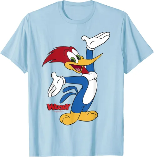 Vista 57 de Woody Woodpecker Camiseta con logotipo de cuerpo completo Negro