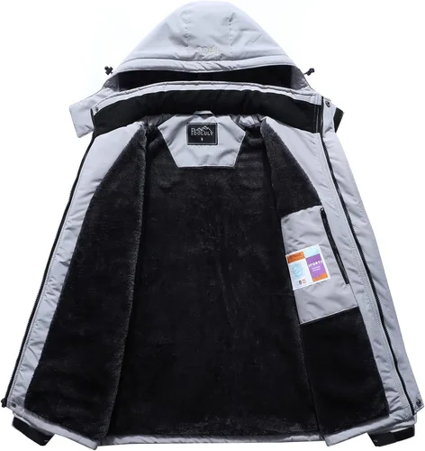 Vista 3 de Pooluly - Chaqueta impermeable de invierno, esquí, snowboard, para hombre, con capucha, rompevientos.