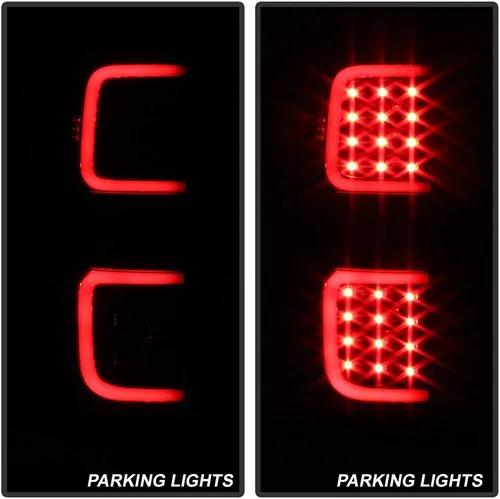 Vista 7 de ACANII - Para Ford F150 2009, 2010, 2011, 2012, 2013, 2014, faros traseros dobles LED negros, lámparas de freno, par izquierdo + derecho