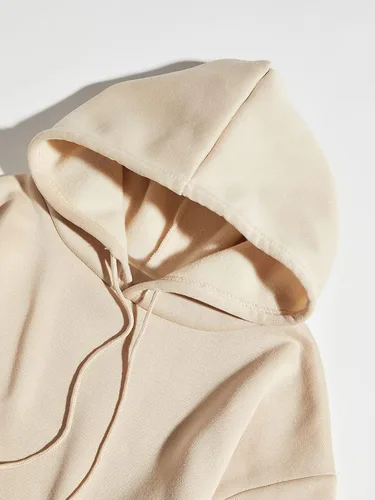 Vista 4 de Floerns Sudadera con capucha de manga larga con cordón y estampado gráfico de letras para mujer