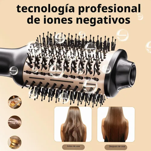 Vista 5 de NOOR Cepillo secador de pelo caliente 4 en 1, control de encrespamiento, cepillo secador de pelo, cepillo secador de pelo, cepillo para secar