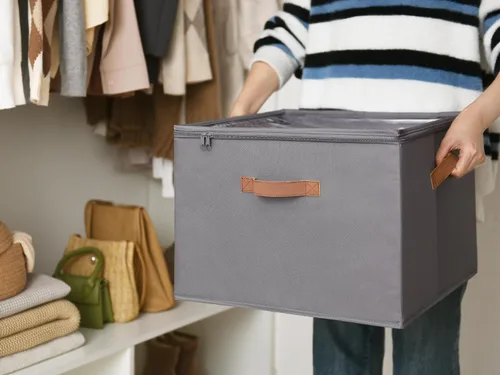 Vista 4 de StorageWorks Organizador de zapatos para armario, contenedores de almacenamiento de zapatos con asas y cubierta transparente, se adapta a hasta 16