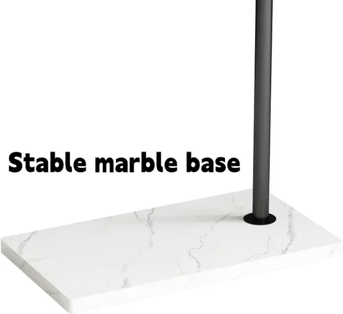 Vista 7 de Percheros de metal negro, perchero de pie con base pesada, moderno árbol de abrigo con barra transversal y 3 ganchos, percheros de entrada