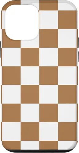 Vista 16 de iPhone 16 Checkered Checkerboard Indie Aesthetic Brown Coffee Beige Case