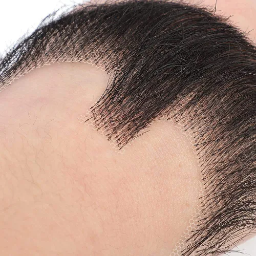 Vista 3 de Ailsa Bigote falso, barba realista, 100% cabello humano, cabello facial atado a mano, pelo facial negro de cabra, barbas falsas de encaje, bigote