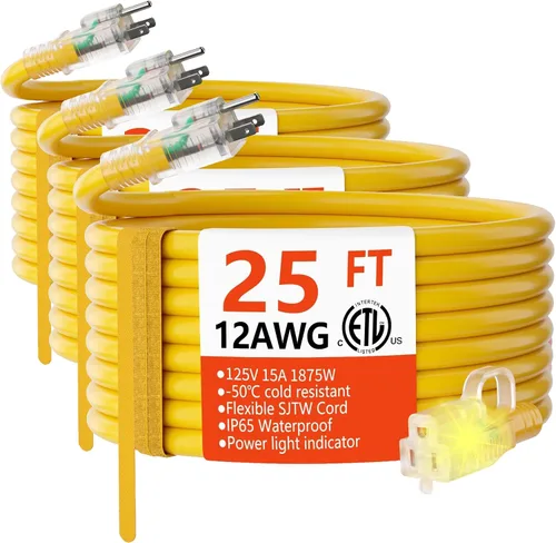 Vista 12 de HUANCHAIN Cable de extensión resistente de calibre 12 para exteriores, 6