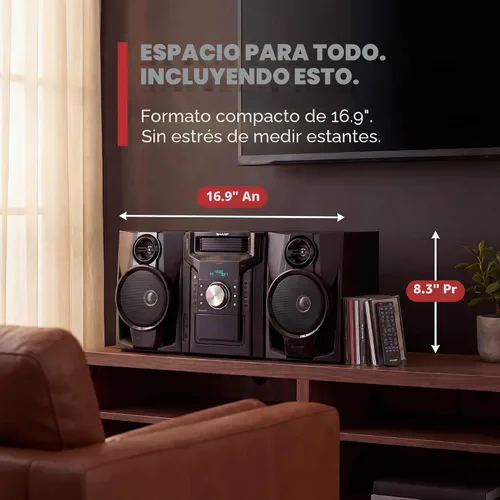 Vista 2 de CD-BHS1050 Sharp Disc - Altavoz/Parlante de subgraves con cassette y Bluetooth 240 W. Azul