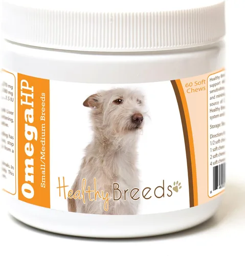 Vista 135 de Healthy Breeds Affenpinscher Omega HP - Masticables suaves para piel y pelaje, 60