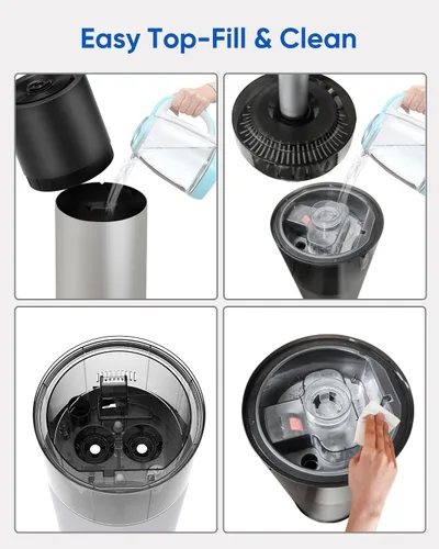 Vista 9 de Humidificadores para dormitorio, humidificador de 16 litros para habitación grande de 1500 pies cuadrados, humidificador ultrasónico de niebla fría