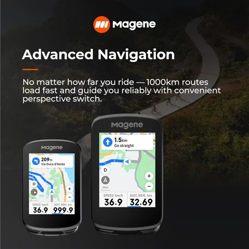 Vista 3 de Magene C506 GPS Bike Computer - Pantalla táctil a color de 2.4", navegación inteligente, WiFi rápida y Bluetooth, asistente de conducción