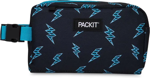 Vista 12 de PackIt Caja de aperitivos congelable, color negro, fabricada con tecnología EcoFreeze, plegable, reutilizable, cierre de cremallera con asa