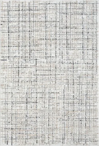 Vista 3 de Abani Alfombra gris para sala de estar, dormitorio, patrón de rayado, 2 x 3 pies, duradera y fácil de limpiar