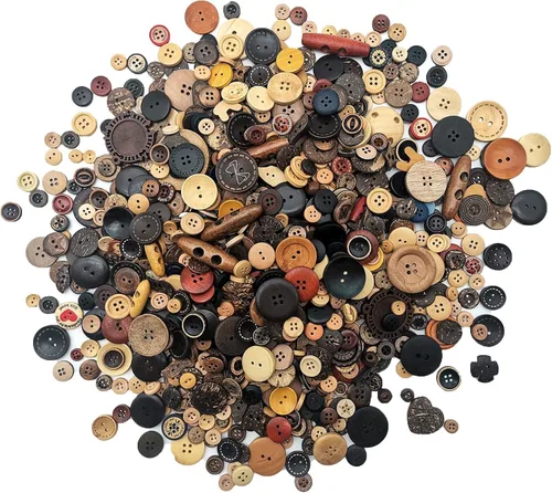 Vista 8 de 1600 Botones Negros para Manualidades a Granel, Botones Negros para Manualidades de Tamaños Variados para Manualidades DIY, Costura y Decoraciones
