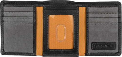 Vista 4 de Timberland PRO Cartera triple RFID de cuero para hombre con ventana de identificación