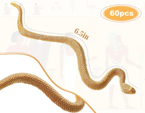 Vista 2 de Sratte Gold Snake Headpiece Medusa Accessories Egyptian Snake Headdress Decoration Women African Cosplay Costume
