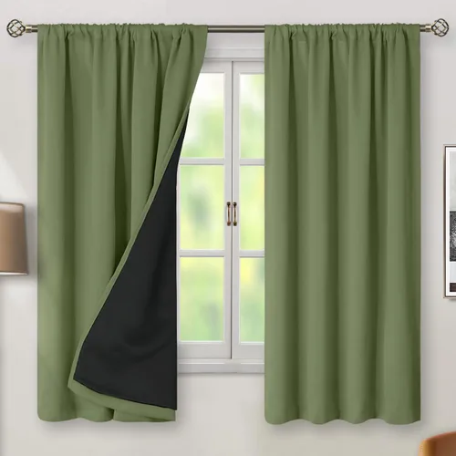Vista 124 de BGment - Cortinas opacas para sala de estar de 63 pulgadas de largo, juego de 2 paneles, cortinas para oscurecer toda la habitación, cortinas