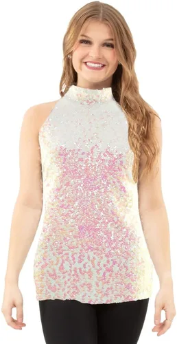 Vista 9 de Alexandra Collection Vestido de túnica con lentejuelas brillantes para mujer, solo para Kix Negro