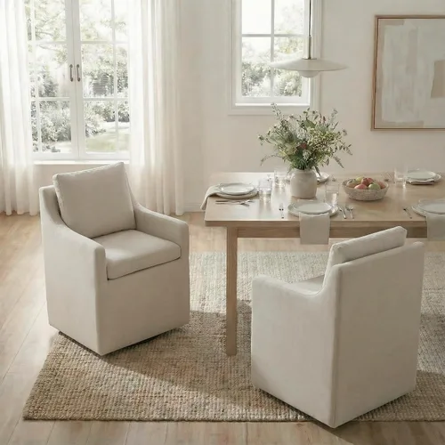 Vista 25 de KISLOT Juego de 1 sillas de comedor tapizadas con funda lavable