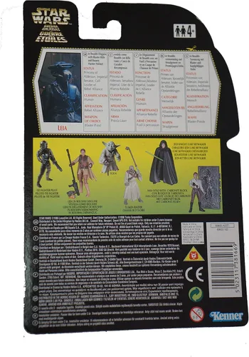 Vista 2 de Kenner Star Wars El poder de la fuerza princesa Leia en Boushh disfraz con tarjeta verde Holo