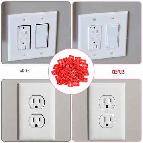 Vista 7 de 48 separadores de interruptor y receptáculo, interruptor de plástico y espaciadores receptivos para caja eléctrica con 30 tornillos inoxidables