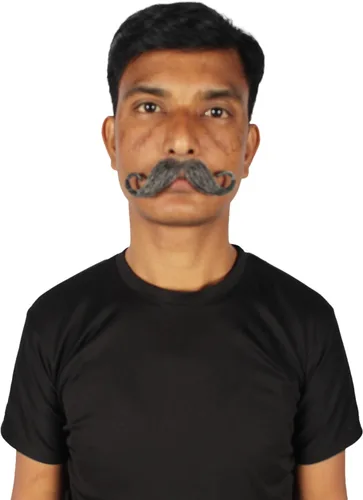 Vista 6 de Cabello humano para hombre bigote Cosplay pelo facial