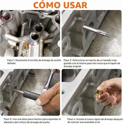 Vista 6 de Luney Kit de reparación de tapón de drenaje de cárter de aceite M13/15/17