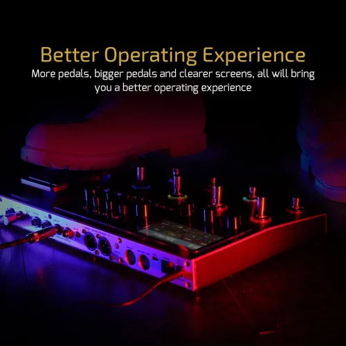 Vista 5 de Valeton GP-200R - Procesador Multi-Efectos Pedal Multi-Efectos para Guitarra Bajo con Pedal de Expresión, FX Loop, MIDI I/O, Modelado