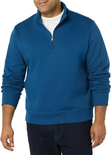 Vista 4 de Tienda Essentials - Sudadera de vellón, cuarto de cremallera y manga larga para hombre