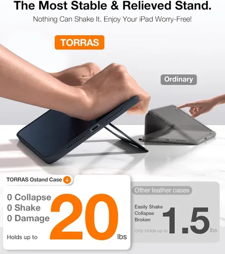 Vista 5 de TORRAS Funda para iPad Mini 7 A17 Pro, Funda para iPad Mini 6 con Soporte para Lápiz, Soporte Ultra Estable, Múltiples Ángulos de Visualización