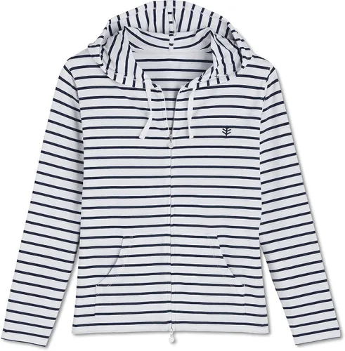 Vista 3 de Sudadera con capucha para la costa, de Coolibar, para mujer, UPF 50+, protege del sol