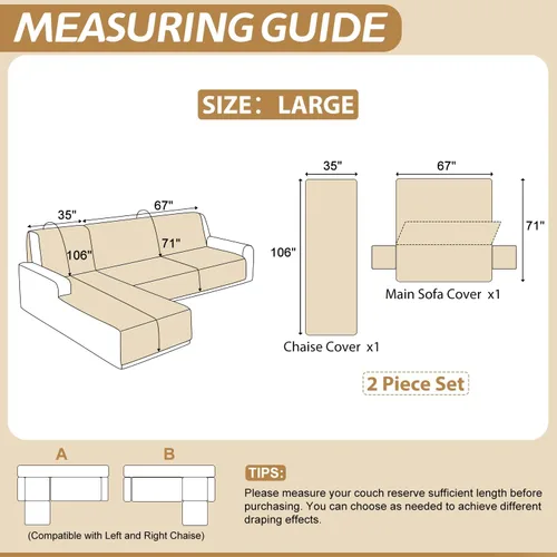 Vista 3 de ALIECOM Fundas para sofá modular, 100% impermeables, en forma de L, lavables, 2 piezas, fundas seccionales impresas con diván, protector de muebles