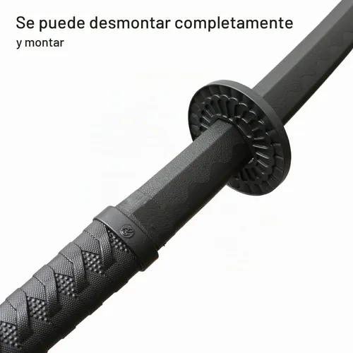 Vista 4 de con funda de espada Katana, aproximadamente 41 pulgadas, hoja de polipropileno de alta dureza para realizar accesorios de cosplay Aikido
