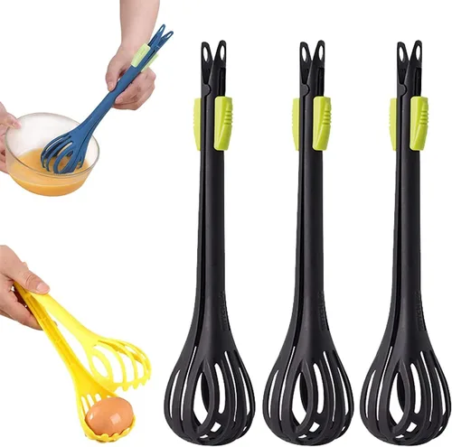 Vista 8 de Clip de comida 2 en 1 y batidor de huevos, batidor de huevos multifunción 2023, licuadora manual de clip de pan, clip de pan de plástico de mano
